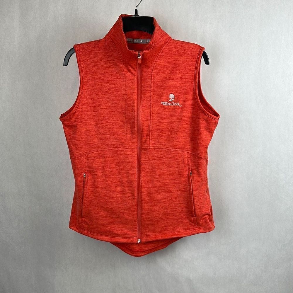 Puma Golf Vest Full Zip Front Sz M Heathered Orange Willow Creek Golf Course